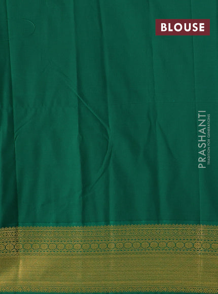 Peach & Green Semi Kanchipram Silk - Buttas