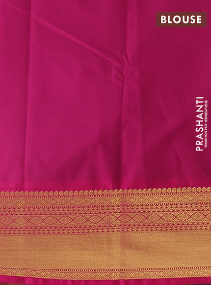 Green & Pink Semi Kanchipram Silk - Buttas