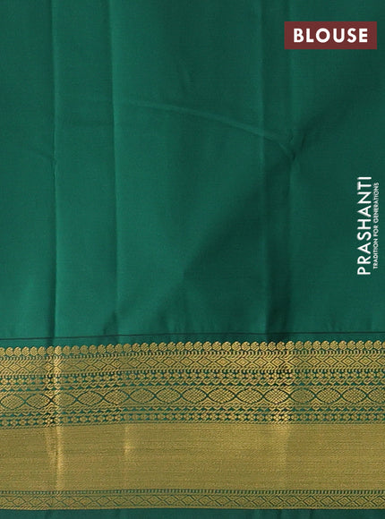 Red & Green Semi Kanchipram Silk - Buttas