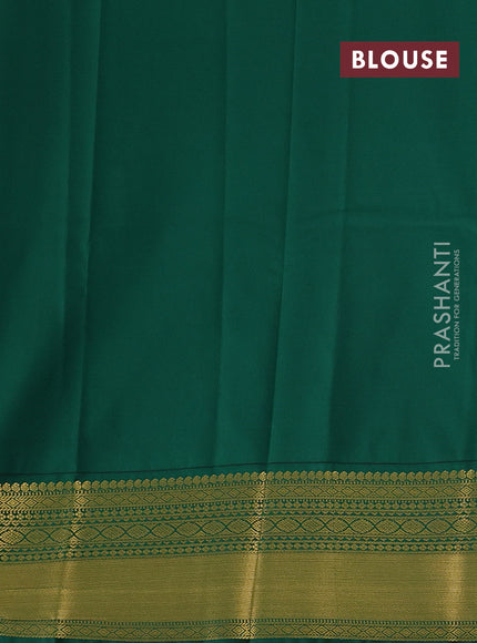 Violet & Green Semi Kanchipram Silk - Buttas