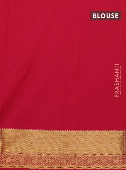 Mustard Yellow & Pink Semi Kanchipram Silk - Buttas