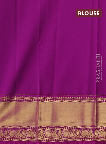 Lime Green & Pink Semi Kanchipram Silk - Checks