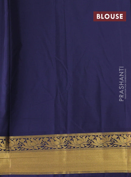 Teal Green & Navy Blue Semi Kanchipram Silk - Checks