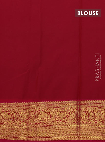 Green & Pink Semi Kanchipram Silk - Checks
