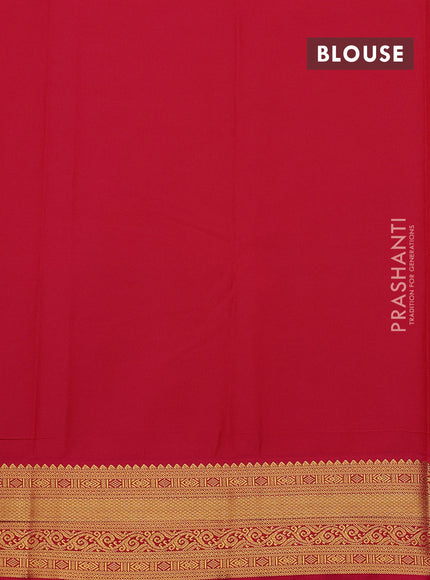 Fluorescent Green & Pink Semi Kanchipram Silk - Checks