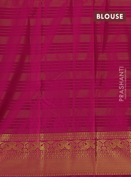 Bottle Green & Pink Semi Kanchipram Silk - Buttas