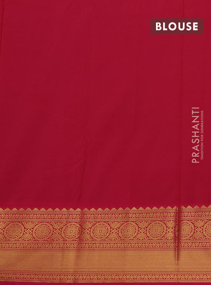 Mustard Yellow & Pink Semi Kanchipram Silk - Buttas
