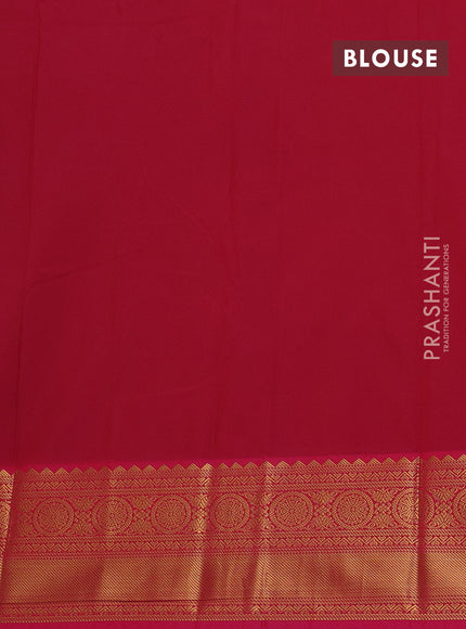 Green & Pink Semi Kanchipram Silk - Buttas