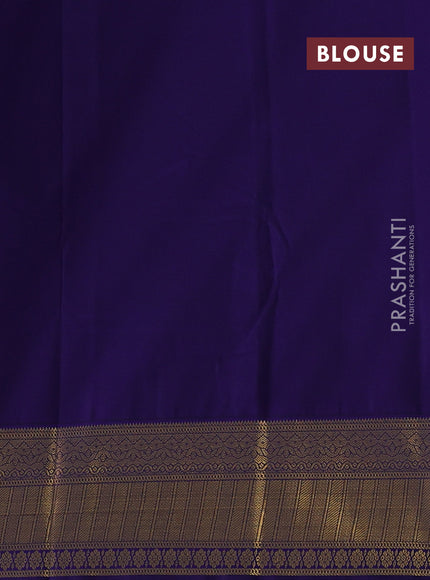 Green & Blue Semi Kanchipram Silk - Buttas