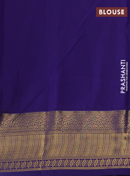 Peacock Blue & Blue Semi Kanchipram Silk - Buttas