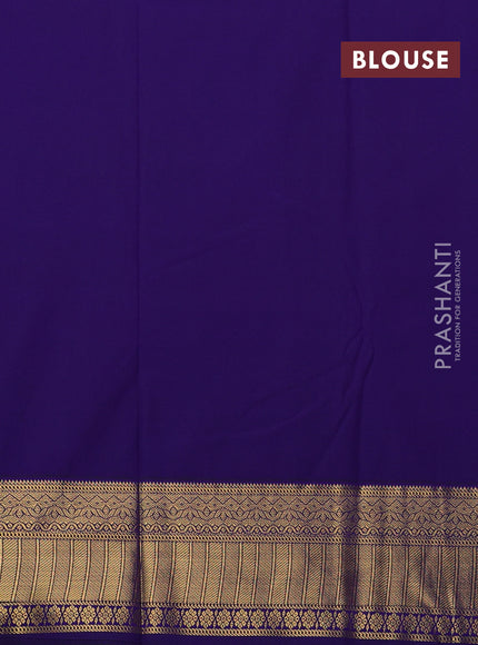 Green & Violet Semi Kanchipram Silk - Buttas