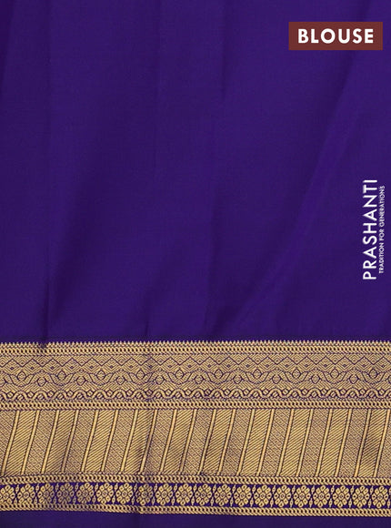 Magenta Pink & Violet Semi Kanchipram Silk - Buttas