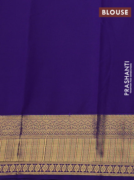 Red & Violet Semi Kanchipram Silk - Buttas