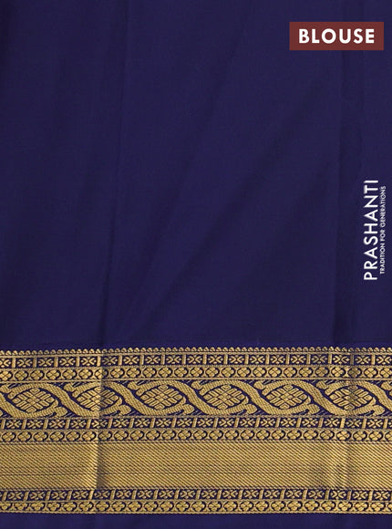 Rust & Purple Semi Kanchipram Silk - Checks