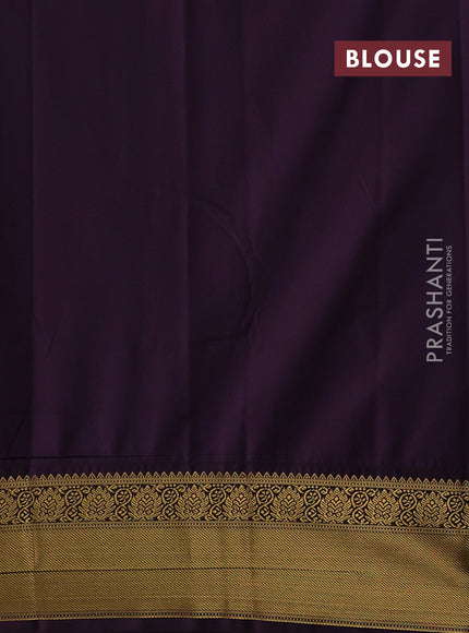 Lime Green & Coffee Brown Semi Kanchipram Silk - Checks