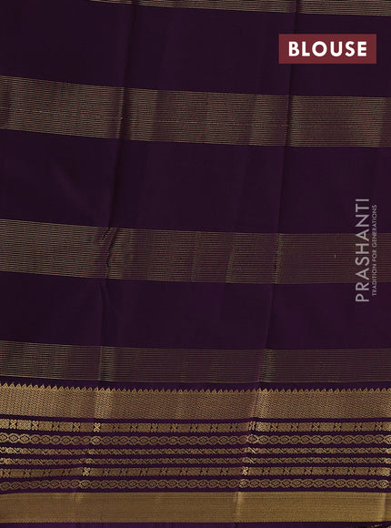 Yellow & Purple Semi Kanchipram Silk - Checks