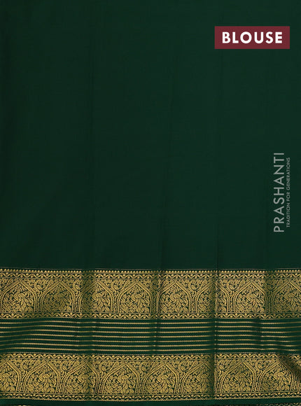 Sunset Orange & Green Semi Kanchipram Silk - Checks