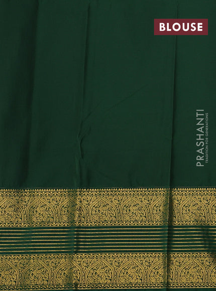 Off White & Green Semi Kanchipram Silk - Checks