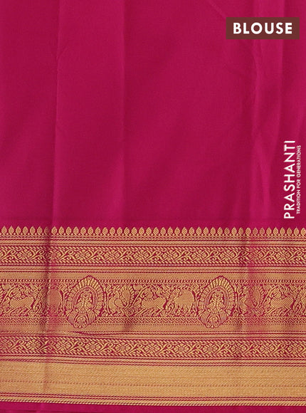 Mustard Yellow & Pink Semi Kanchipram Silk - Buttas