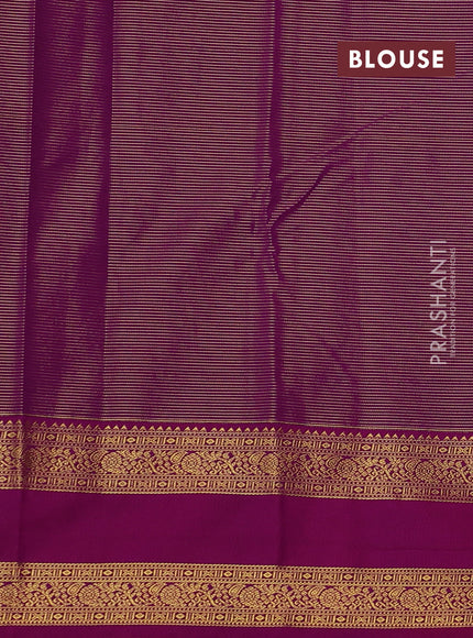 Beige & Magenta Pink Semi Kanchipram Silk - Buttas