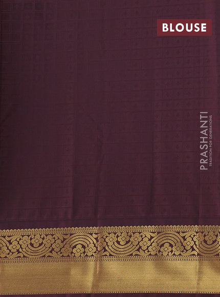 Yellow & Coffee Brown Semi Kanchipram Silk - Self Emboss