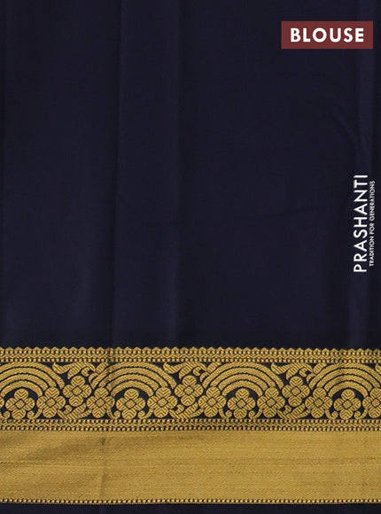Teal Green & Navy Blue Semi Kanchipram Silk - Buttas