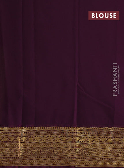 Lime Green & Wine Semi Kanchipram Silk - Buttas