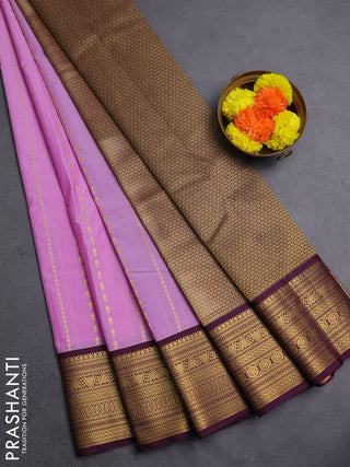 Lavender & Wine Semi Kanchipram Silk - Buttas
