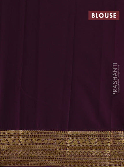 Lavender & Wine Semi Kanchipram Silk - Buttas