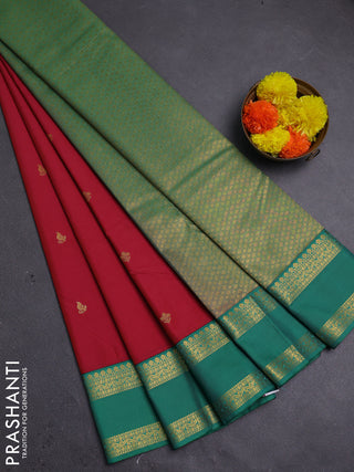 Maroon & Green Semi Kanchipram Silk - Buttas