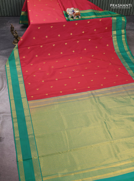 Maroon & Green Semi Kanchipram Silk - Buttas
