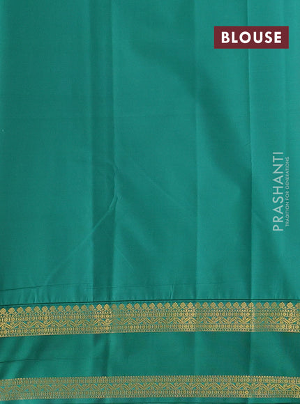 Orange & Green Semi Kanchipram Silk - Buttas