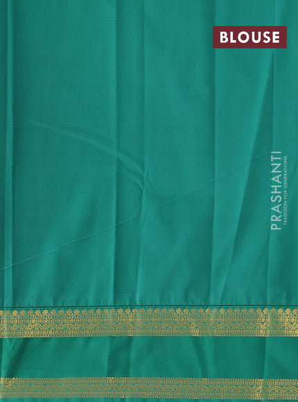 Mustard Yellow & Green Semi Kanchipram Silk - Buttas