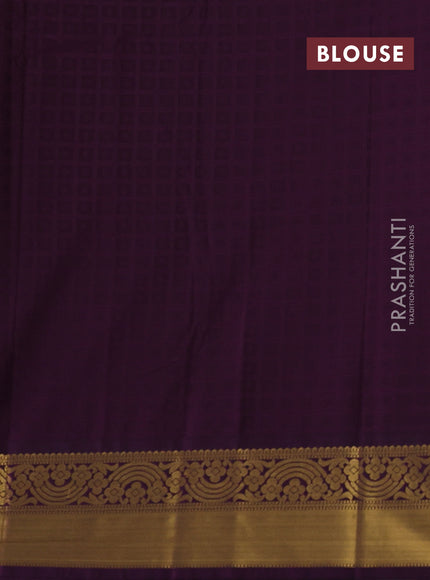 Mango Yellow & Wine  Semi Kanchipram Silk - Self Emboss