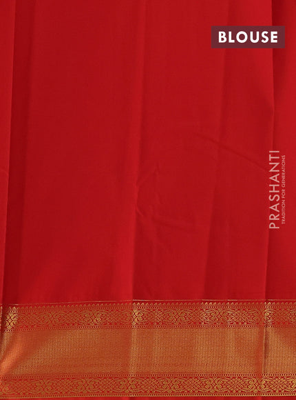 Violet & Red Semi Kanchipram Silk - Checks