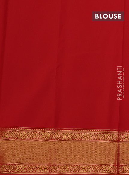 Coffee Brown & Red Semi Kanchipram Silk - Checks