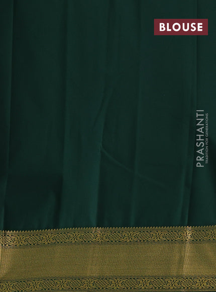 Mustard Yellow & Green Semi Kanchipram Silk - Checks