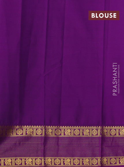 Pastel Blue & Purple Semi Kanchipram Silk - Buttas