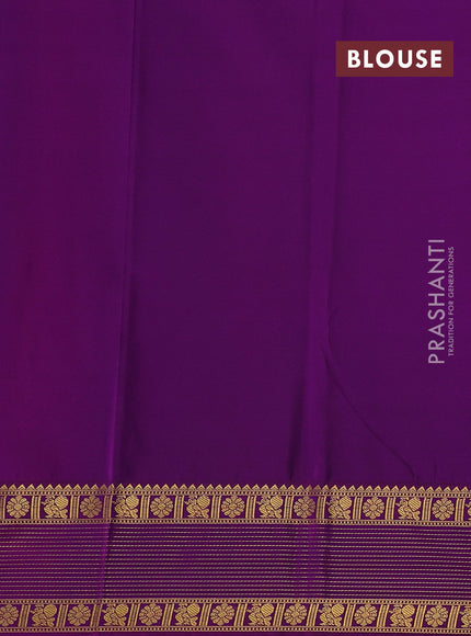 Pink & Purple Semi Kanchipram Silk - Buttas