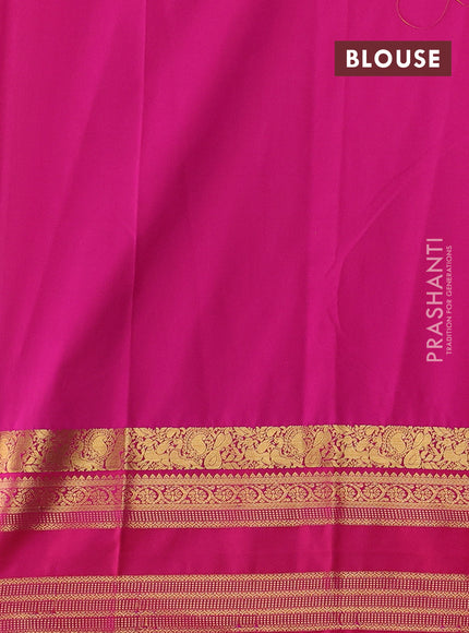 Elaichi Green & Pink Semi Kanchipram Silk - Checks