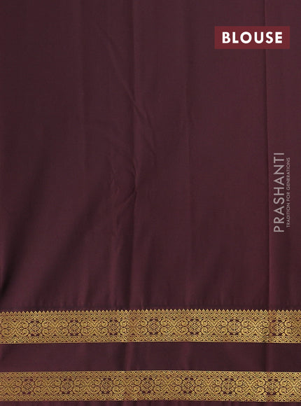 Orange & Coffee Brown Semi Kanchipram Silk - Buttas