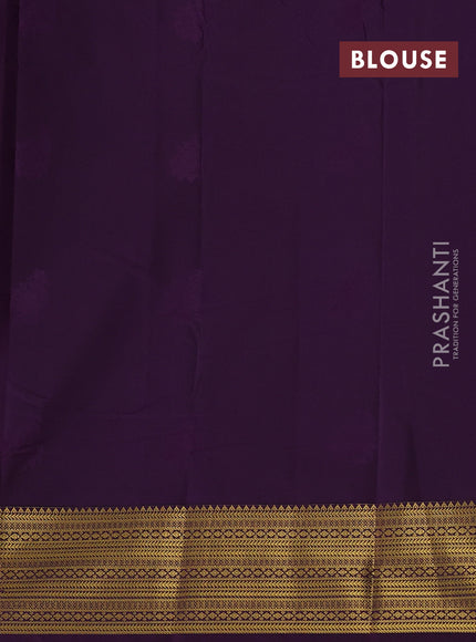 Pink & Purple Semi Kanchipram Silk - Buttas