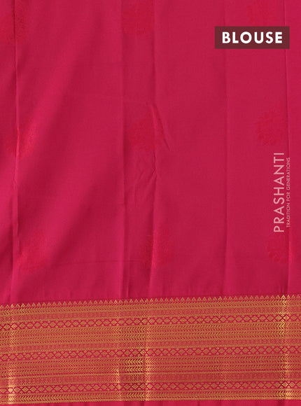 Mustard Yellow & Red Semi Kanchipram Silk - Buttas