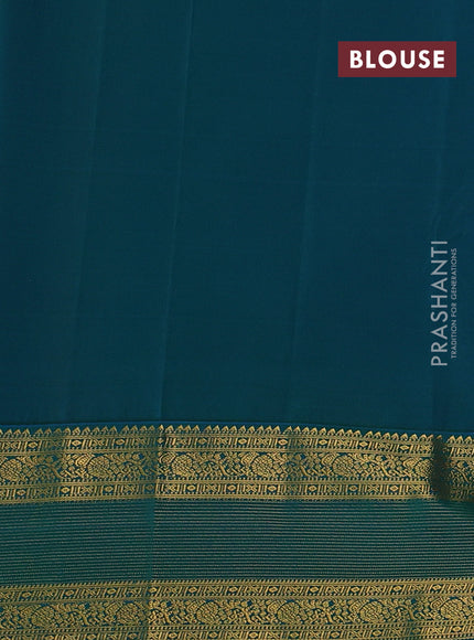 Oranage & Green Semi Kanchipram Silk - Buttas