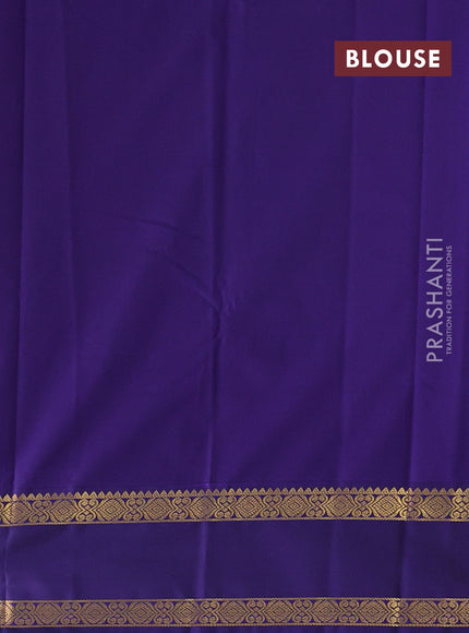 Mustard Yellow & Blue Semi Kanchipram Silk - Checks