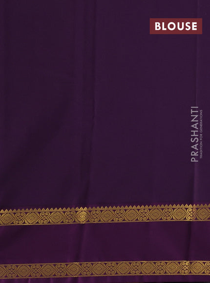 Peach & Purple Semi Kanchipram Silk - Buttas