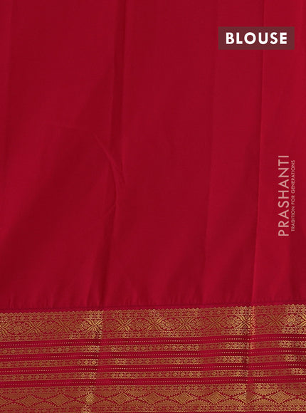 Mustard Yellow & Pink Semi Kanchipram Silk - Buttas