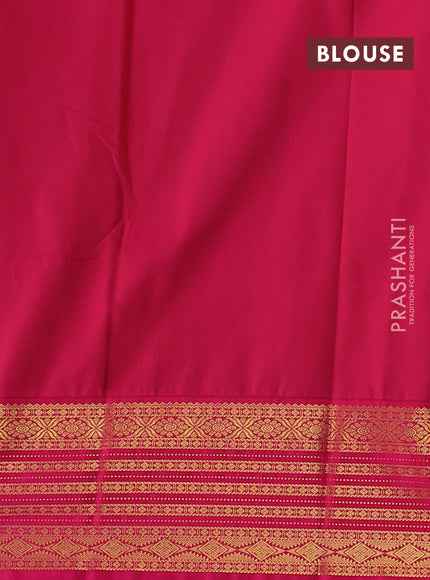 Green & Pink Semi Kanchipram Silk - Buttas