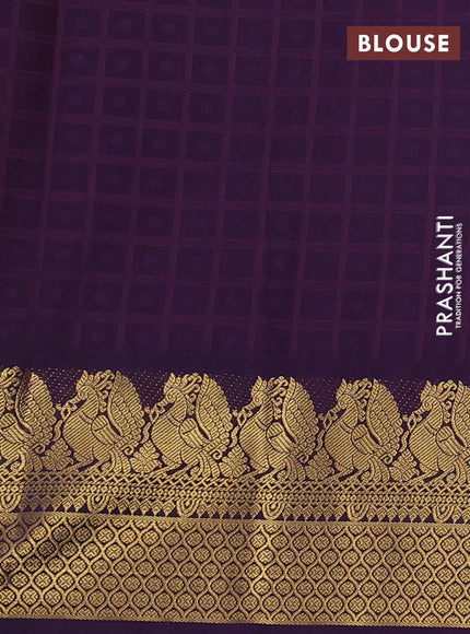Candy Pink & Violet Semi Kanchipram Silk - Buttas