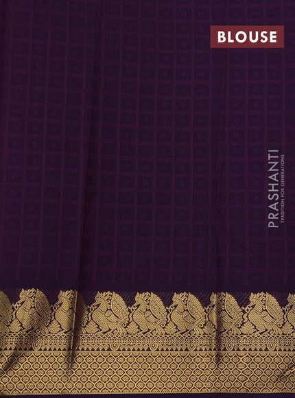 Pink & Violet Semi Kanchipram Silk - Buttas